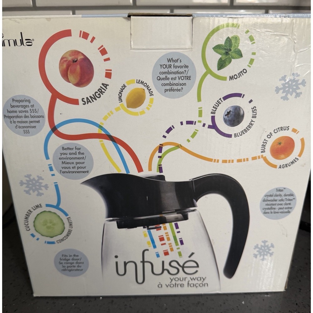 Primula Chill Core Pitcher 2.7 L Fruit/Tea Infuser Flavor-It Beverage System NEW